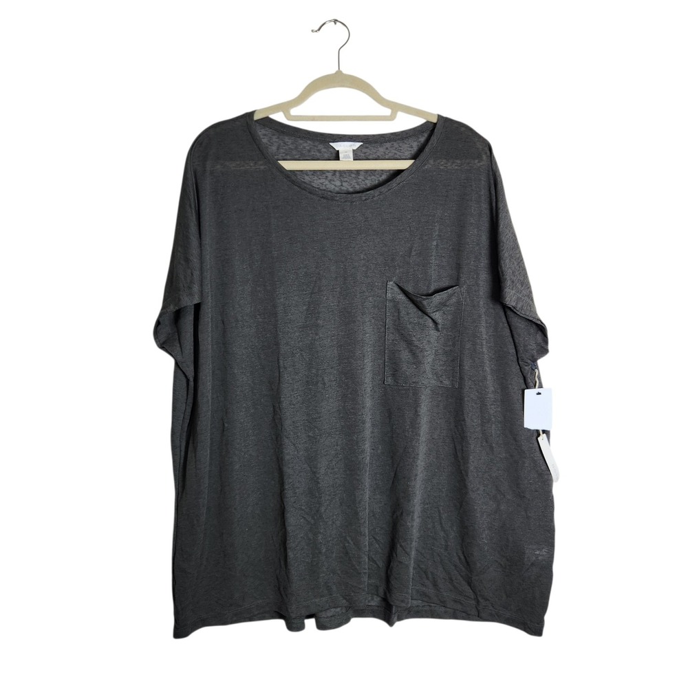 Caslon Grey Beluga Short Sleeve Pocket Tee Shirt 4X